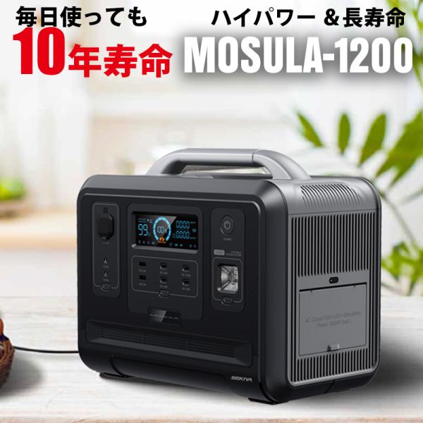 世界最新 ポータブル電源 出力1200w 容量960wh UPS 最大16個の電子機器を同時接続 長...