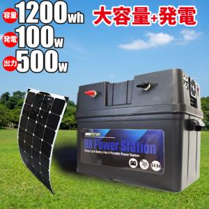 ポータブル電源キット 1200Wh（100w単結晶ソーラーパネル+出力1000w