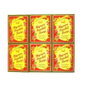 高純度白檀油配合　mysore マイソール サンダルソープ　75g   6個セット (MYSORE SANDAL)「ヤフー！ザ・バーゲン2013」
