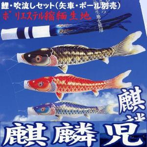 鯉のぼり4匹＋吹き流しセット 鯉のぼり 庭園用 キング印 ナイロンゴールド鯉 千鳥吹流し 4匹7点
