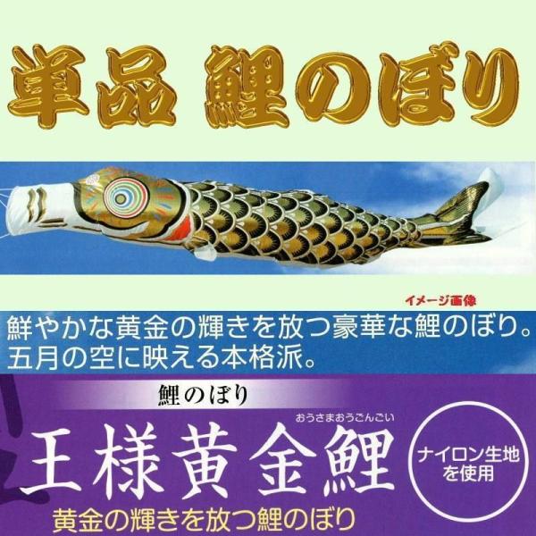 単品こいのぼり☆王様黄金鯉☆黒２ｍ鯉のぼり