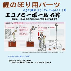 鯉のぼり用品☆普及型エコノミーポール６号☆２〜３ｍこいのぼりセット用｜sekku83