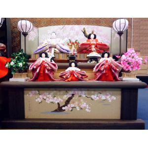 ひな人形☆二段五人飾り H2−19x2☆横幅58*奥行35*高さ