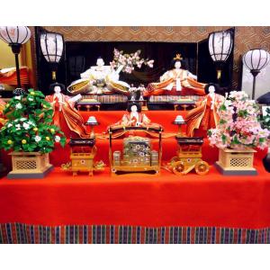 ひな人形☆二段五人飾り H2−19x2☆横幅58*奥行35*高さ