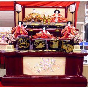 ひな人形☆二段五人飾り H2−19x2☆横幅58*奥行35*高さ