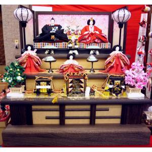 ひな人形☆二段五人飾り H2−19x2☆横幅58*奥行35*高さ