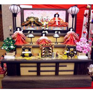 ひな人形☆二段五人飾り H2−19x2☆横幅58*奥行35*高さ