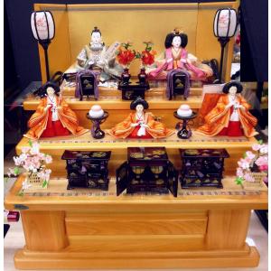 ひな人形☆二段五人飾り H2−19x2☆横幅58*奥行35*高さ