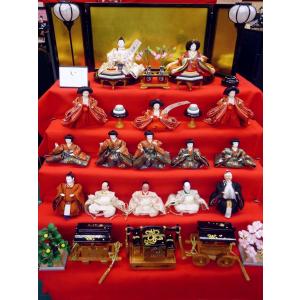 ひな人形☆七段十五人飾り A6−40x7F☆横幅120*奥行160