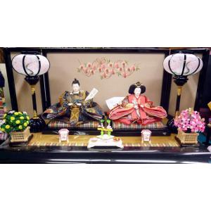 ひな人形☆二段五人飾り H2−19x2☆横幅58*奥行35*高さ