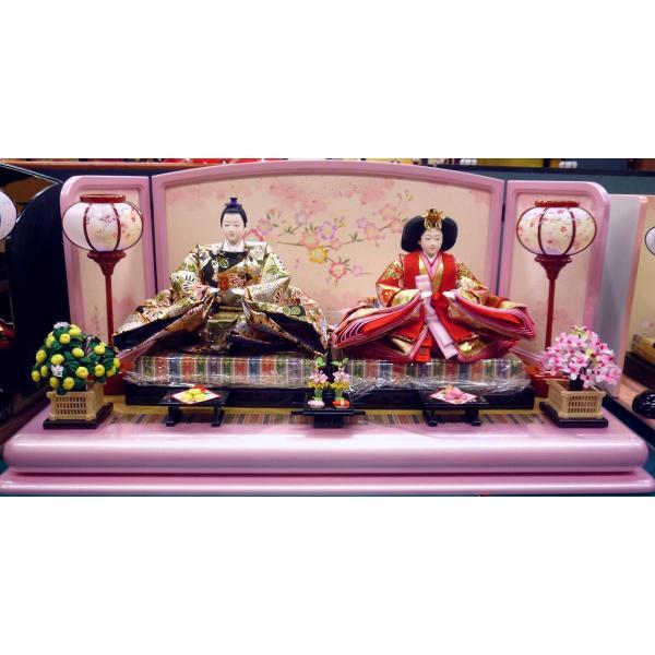 親王飾り ＯＩ５−８０☆横幅８０*奥行４０*高さ４０ｃｍ☆金糸をふんだんに織り込んだ金襴衣装着２人飾