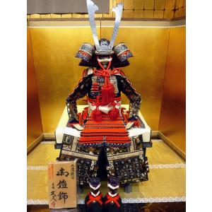 五月人形 久月 鎧平飾り 鎧飾り 高床飾り 金小札 正絹緋縅 15号 長鍬形