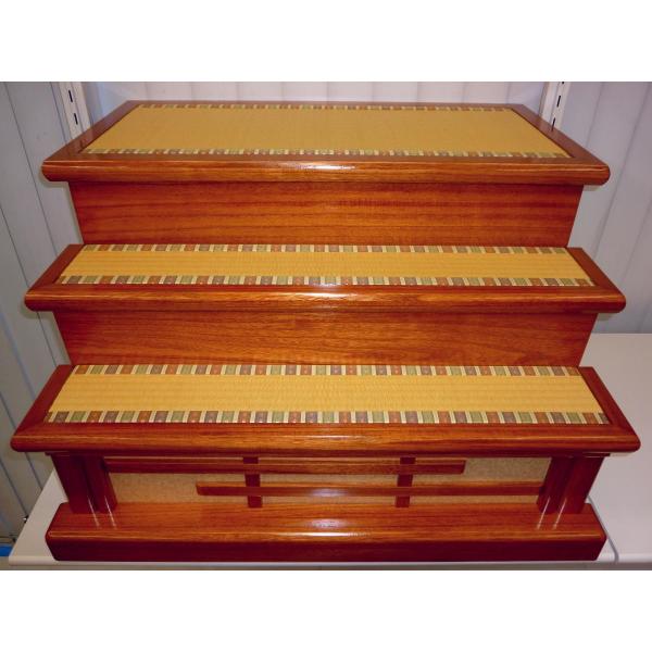 ひなまつり☆飾り台単品☆８０ｃｍ３段 組み立て式けやき色 畳付飾台(横幅８０ｘ奥行７０ｘ高さ５０cm...