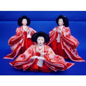 ひな人形3人官女単品☆豆〜極小サイズ☆q3c102 113 物語272(小道具