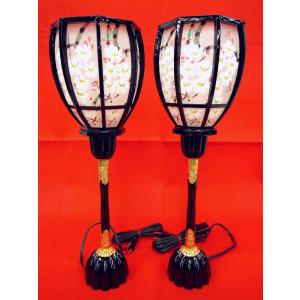 雛まつり☆ぼんぼり単品☆木製絹張雪洞菊灯コード式特大16号(高さ