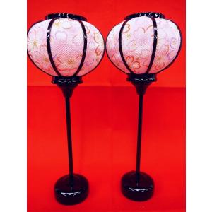 雛まつり☆ぼんぼり単品☆木製絹張雪洞コードレス京菊灯ピンク桜13号