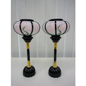 雛まつり☆ぼんぼり単品☆木製絹張雪洞コードレス京菊灯ピンク桜13号