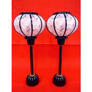 雛まつり☆ぼんぼり単品☆木製絹張雪洞コードレス京菊灯ピンク桜13号