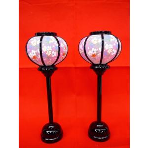 雛まつり☆ぼんぼり単品☆木製絹張雪洞コードレス京菊灯ピンク桜15号