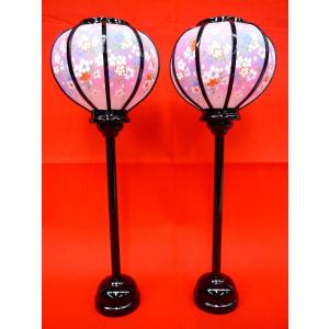雛まつり☆ぼんぼり単品☆木製絹張雪洞菊灯コード式特大16号(高さ