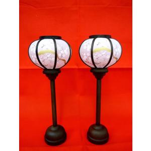 雛まつり☆ぼんぼり単品☆木製絹張雪洞コードレス京菊灯ピンク桜13号