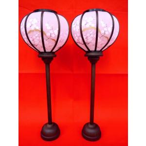 雛まつり☆ぼんぼり単品☆木製絹張雪洞コードレス京菊灯ピンク桜13号