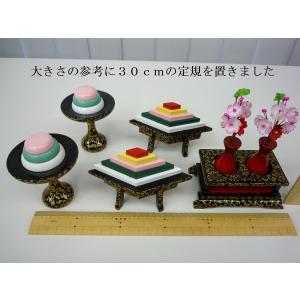 部品 雛人形 道具 3段用 木製 六品揃道具 唐草桜文様 鉾型 雛道具