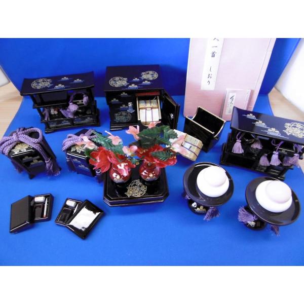 雛まつり☆究極の木製お道具☆極上溜塗☆５点セットかるた２５号(横幅６０〜８０cm位の３段飾りに)☆通...