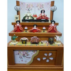 雛人形 桐台 三段飾り 豆親王 五人飾り ひな人形 ひな祭り 雛祭り 雛