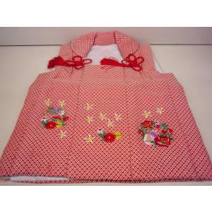 雛まつり用品☆ひなまつり用被布着(ひふぎ)単品　シシュー入り鹿の子風☆１歳くらいのお子様が着られるサイズ（幅約３８ｃｍｘ高さ約４５ｃｍ）