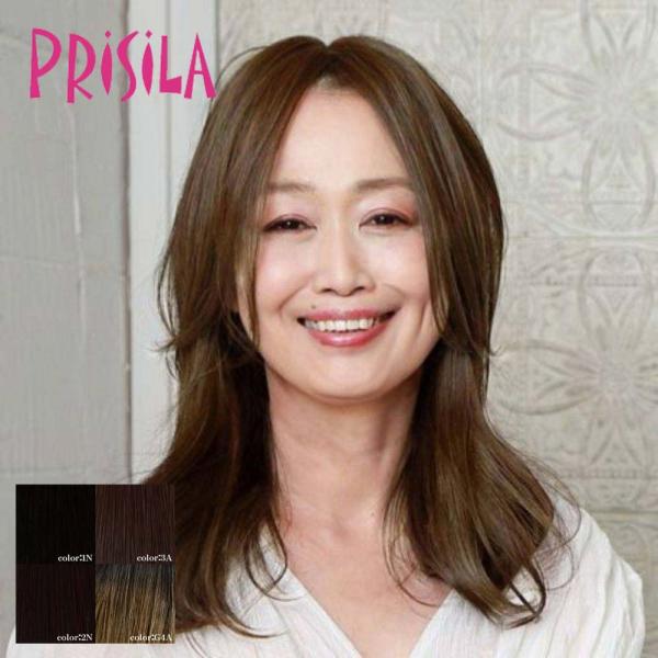 白髪隠し ウィッグ 女性 レディース プレミアム ワンレンロングタイプ プリシラ PRISILA