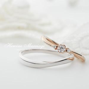 結婚指輪 婚約指輪 ピンクゴールド シルバー K10 安い 指輪 ヒロインマリッジ プロミスシリーズ 11-4140SV_ 20-0855K10PG｜select-alei