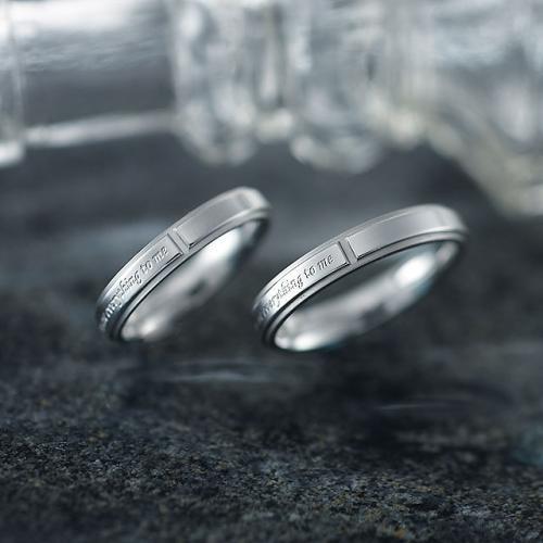 ペアリング カップル 人気 2個セット 刻印 安い 指輪 ステンレス ペア レディース メンズ ブラ...