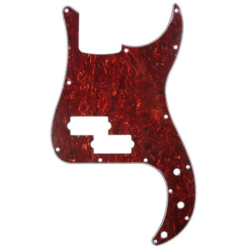 Musiclily 13穴 PBプレシジョンベース用ピックガード4P赤べっ甲