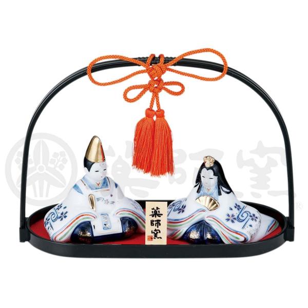 薬師窯(yakushigama) 桃の節句 ひな人形 染錦 手籠 雛(大手籠付)