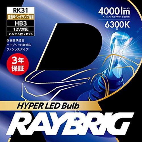 レイブリック ヘッドランプ Hiビーム専用ハロゲン代替 HB3LEDバルブ RK31