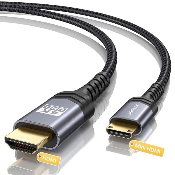 JSAUX MINI HDMIからHDMIケーブル 1.8M、4K 60Hz高速ミニHDMI 2.0...