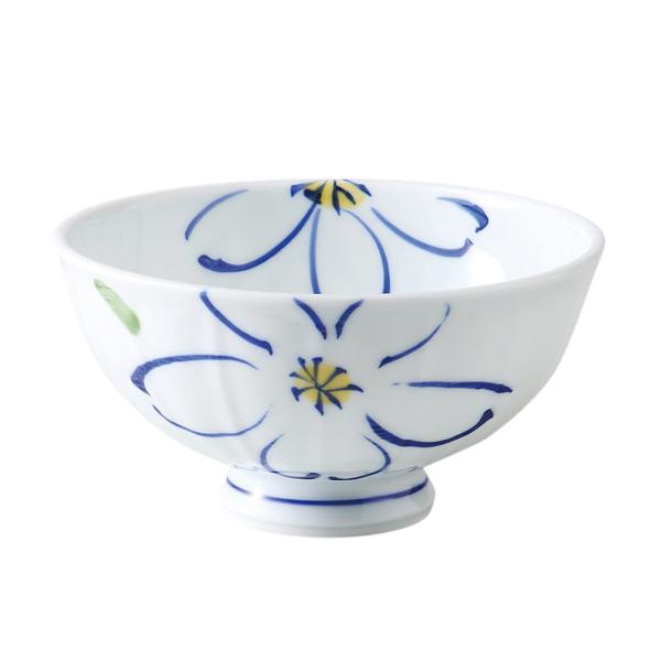 西海陶器 波佐見焼 軽量お茶碗 飯碗 大 一輪花 青 日本製 74038
