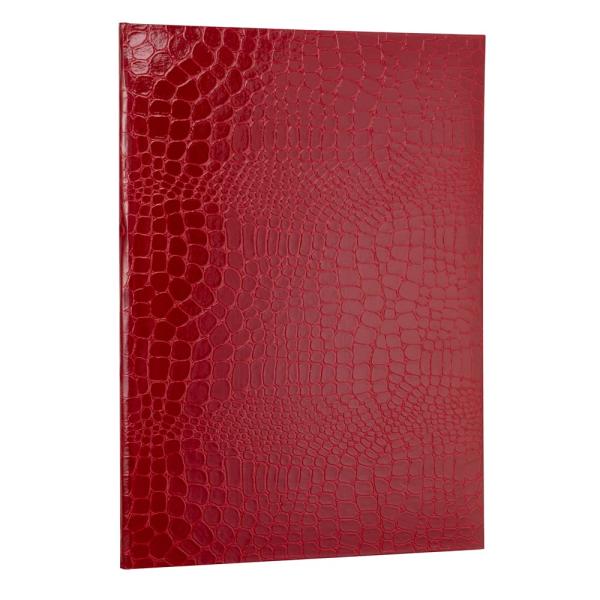 ナカバヤシ 証書・賞状ファイル A4判/二つ折りタイプ/紙製 クロコダイル/ツヤ レッド FSPT-...