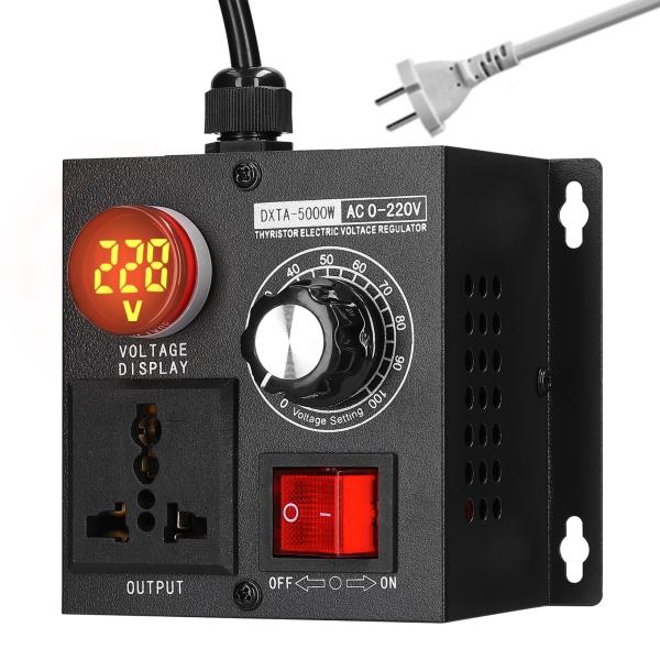 Xtahdge AC220V 5000 ワット無段階電圧レギュレータポータブル可変単相電圧コントロー...