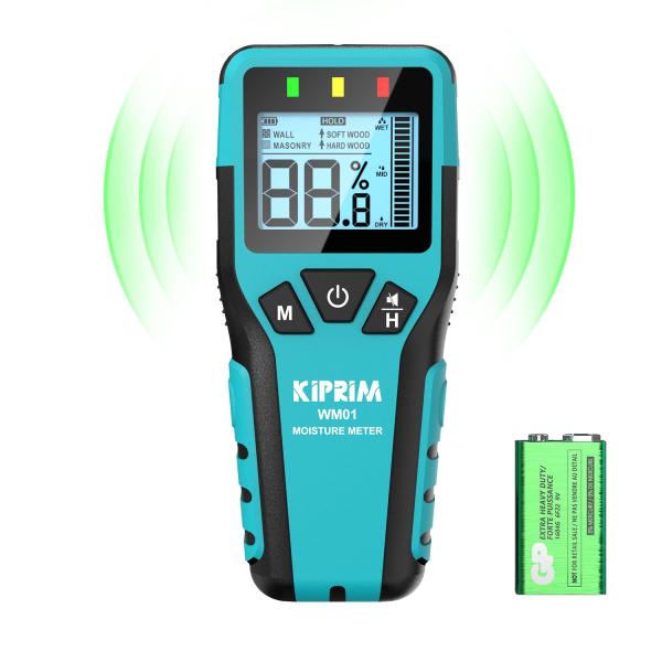 Kiprim ピンレス水分計 木材水分計（木材、壁、薪）4 つモード データ保持 ミュート機能 高精...