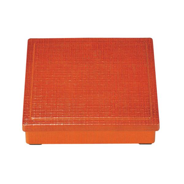 割烹漆器 若泉漆器 ABS 8寸角布目弁当 春慶（A仕切 黒塗付き） F-3-38 F-1-58A