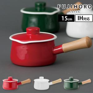 富士ホーロー 14cmミルクパン 片手鍋 N-14M 目盛り入り 注ぎ口付き IH