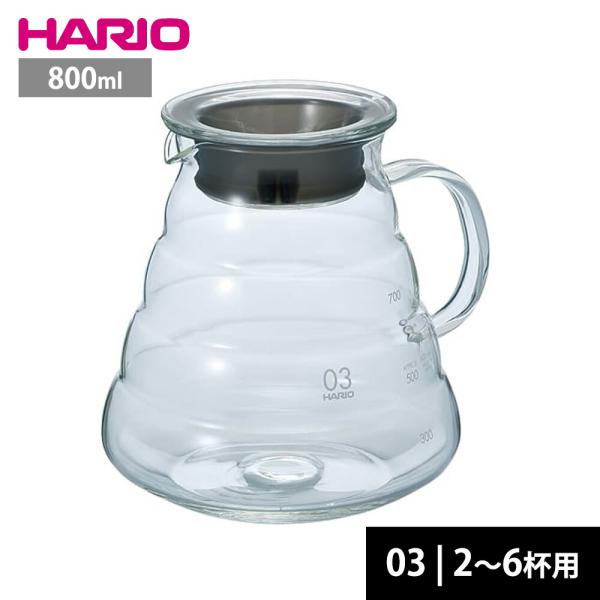 HARIO V60 グラスサーバー 800ml クリア 2〜6杯用 XGSR-80-TB ハリオ コ...