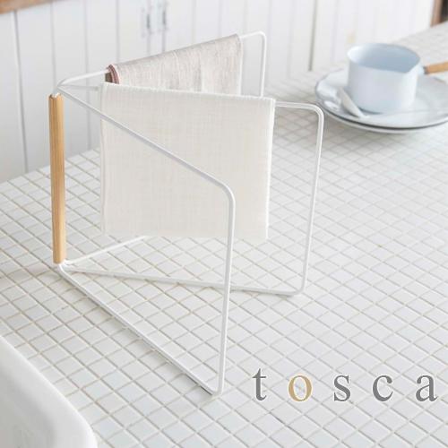 山崎実業 tosca 折り畳み 布巾ハンガー トスカ ホワイト タオル掛け 2962