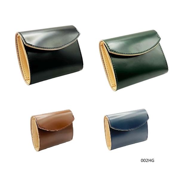 コードバン フラップ 二つ折り ミニ財布  ミニウォレット 馬革 アルプス 宮内産業 メンズ レディ...