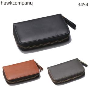 Hawk Company ホークカンパニー レザーカードケース じゃばら BOX型小銭入れ付 本革 メンズ レディース 3454｜select-en