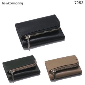 Hawk Company ホークカンパニー 三つ折り財布 イタリアンレザー 本革 小型 メンズ レディース 男女兼用 【小さい財布】7253｜select-en