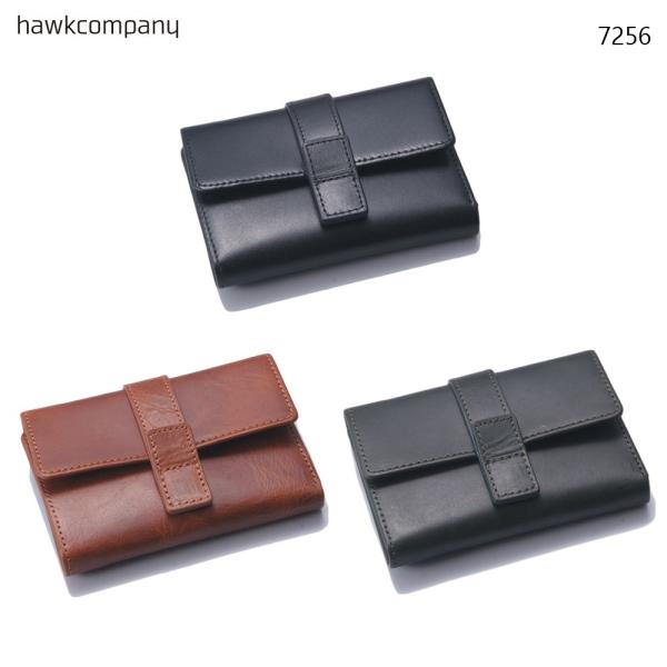 Hawk Company ホークカンパニー 三つ折り財布 イタリアンレザー 本革 牛革 日本製 メン...