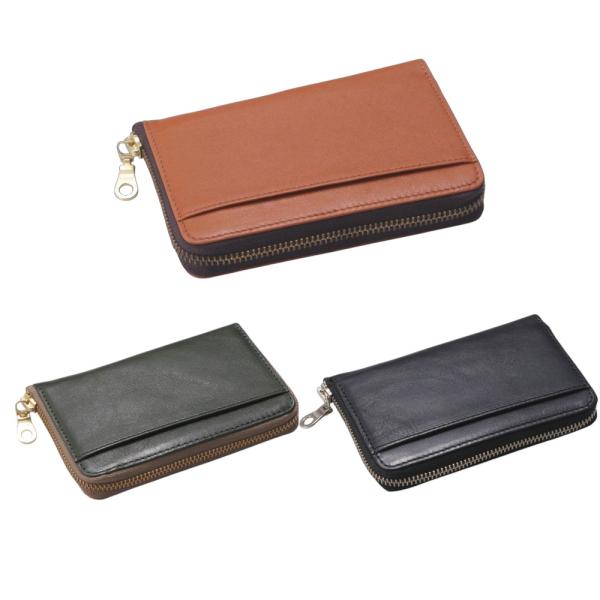 Hawk Company ホークカンパニー 二つ折りミドル財布 ラウンドファスナー 本革 牛革 メン...